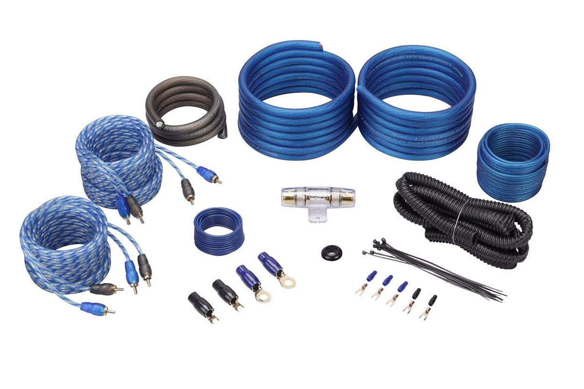 Memphis Audio VIV600.4V2 SixFive Series Bundle: 600-Watt 4-Channel DSP Car Amplifier, RWK42 4-Gauge Car Amp Wiring Installation Kit w/(2) RCA Cables, 2-Items