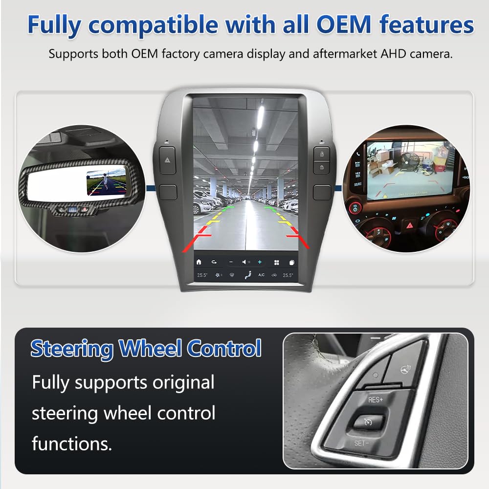 Car Radio Stereo for Camaro 2010-2015, Upgrade Touch Screen GPS Navigation Wireless for Apple Carplay Android auto Head Unit,Android 14.0,Bluetooth,WiFi 5G