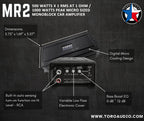 TORO TECH MR2 Micro 500W RMS Monoblock Car Amplifier | 1000W Peak Class-D Subwoofer Power Amp, 1Ω Stable, Auto Sense Turn-On, Variable Crossover, Compact Design for Cars & Powersports