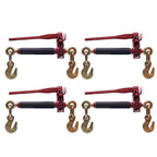 BoxerTool 4 Pack 5/16" - 3/8" Heavy Duty Folding Handle Ratchet Load Binder w/Grab Hook 7,100 lbs WLL - Transport Chain Binder