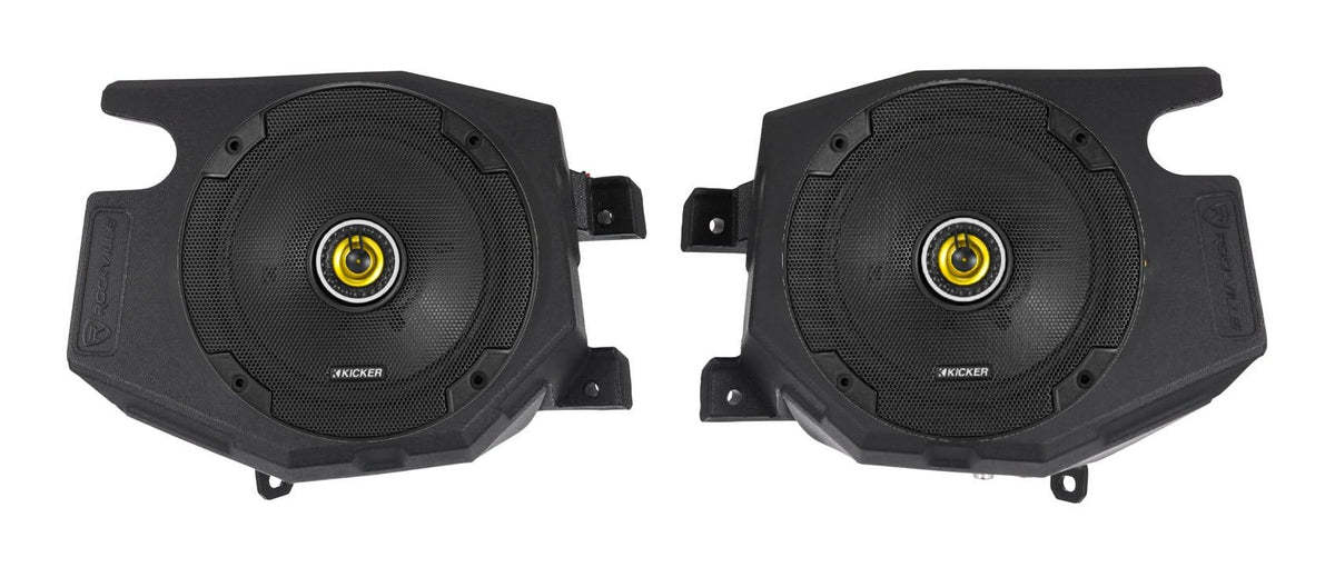 KICKER Audiosavings Bundle: Pair 46CSC674 6.75" 6-3/4" 600w 4-Ohm Car Audio Coaxial Speakers CSC674 Bundle with Rockville RockZR v2 2014-2023 Polaris RZR Front Kick Panel 6.5" Speaker Pods (2 Items)
