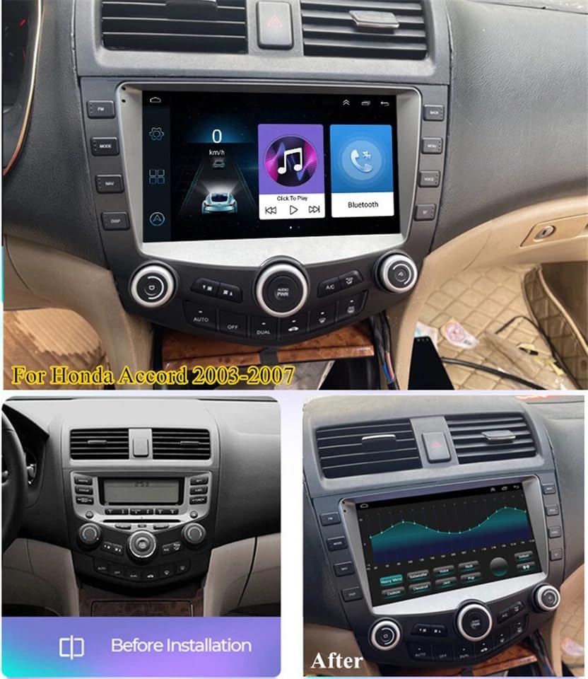 Car Radio for Honda Accord 2003 2004 2005 2006 2007 Wireless Carplay & Android Auto, 10 Inch IPS Touch Screen for Honda Accord Car Stereo Bluetooth in Dash GPS WiFi Backup Camera SWC-2+32G