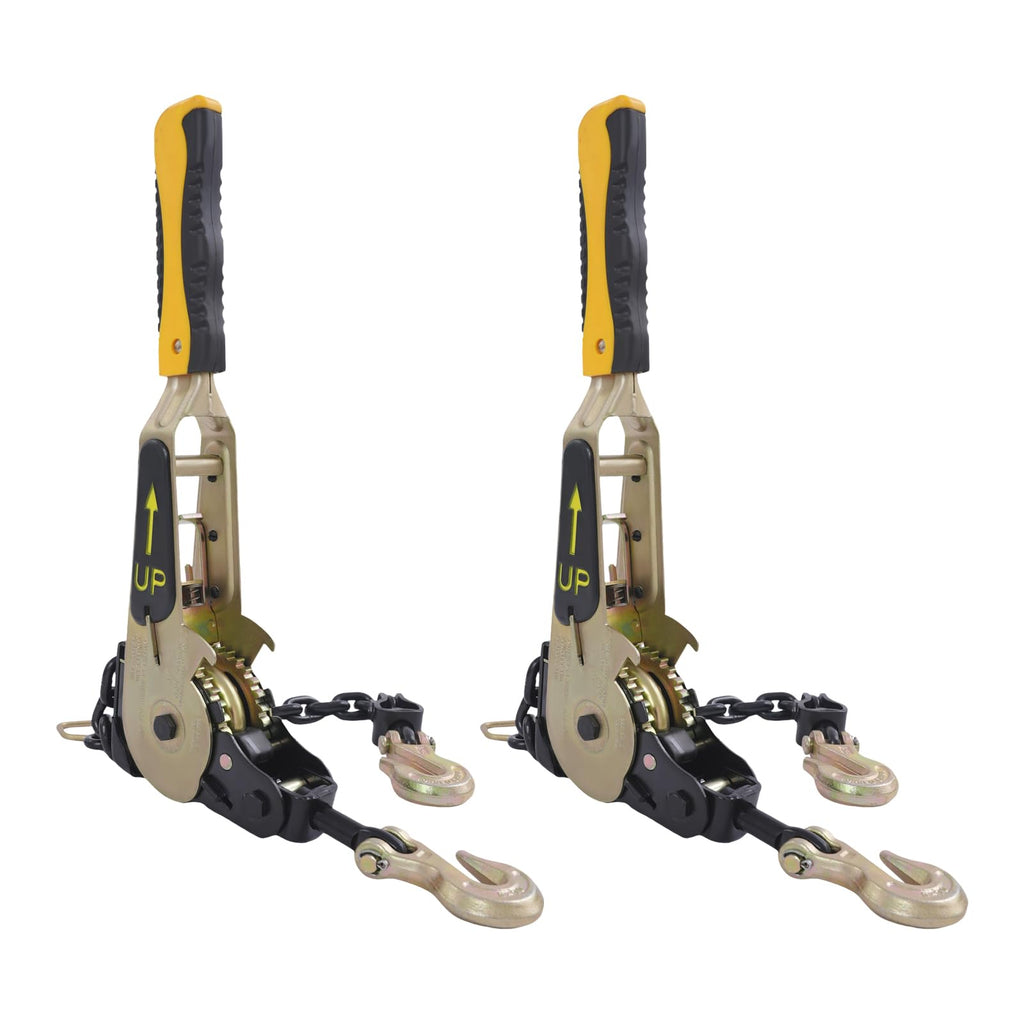 6600 lbs Ratchet Chain Binder,3/8-1/2 in Chains Load Binder w/Handles, 2PCS