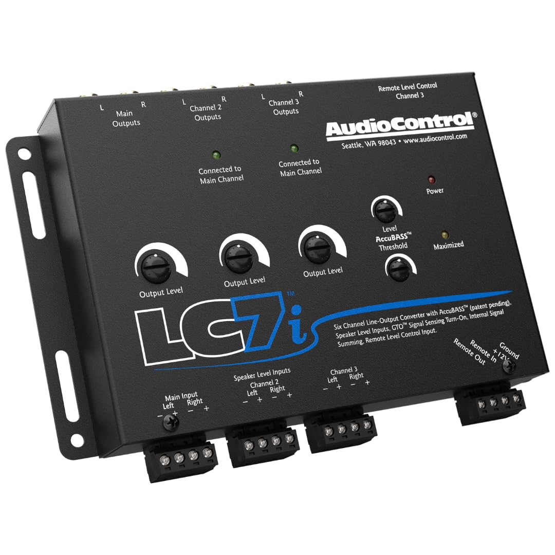 AudioControl LC7i Black 6-Channel Line Output Converter with Bass Restoration