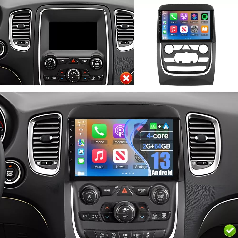 2+64G Car Stereo Radio for Dodge Durango 2014-2020 CarPlay Android Auto