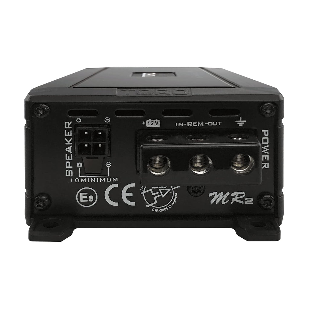 TORO TECH MR2 Micro 500W RMS Monoblock Car Amplifier | 1000W Peak Class-D Subwoofer Power Amp, 1Ω Stable, Auto Sense Turn-On, Variable Crossover, Compact Design for Cars & Powersports