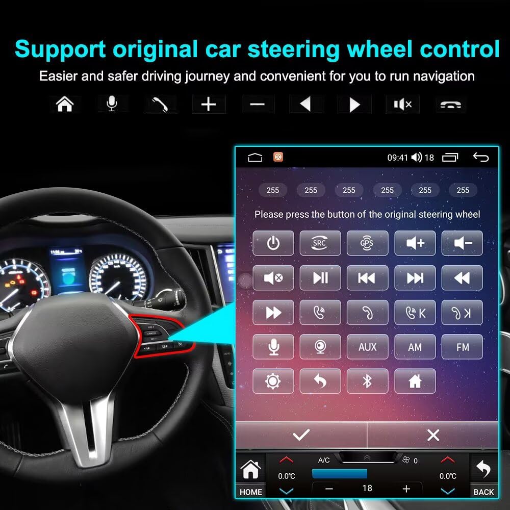 12.1 Inch Android 14 Car Stereo Radio Upgrade for Infiniti G25 G37 G35 Q60S 2004-2013 Auto Stereo Multimedia Player GPS Navigation Wireless CarPlay Android Auto Touch Screen Head Unit 6+128GB