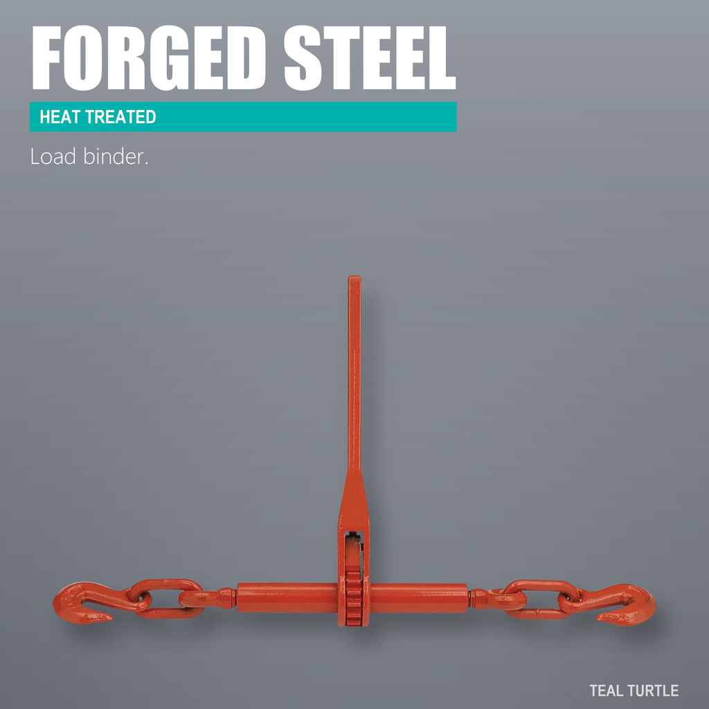 Teal Turtle Ratchet Load Binder, 3/8 to 1/2 Inch, 9200 Lb Capacity 2 Pack