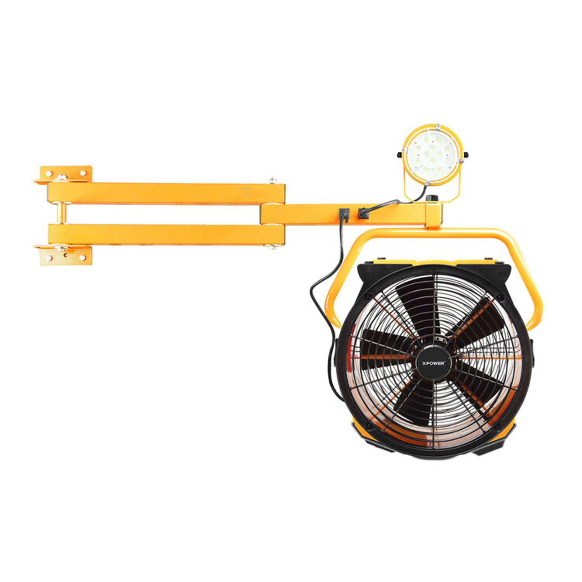 Industrial Axial Air Mover Fan Kit, 40" Wall Mount Arm, 18", Yellow