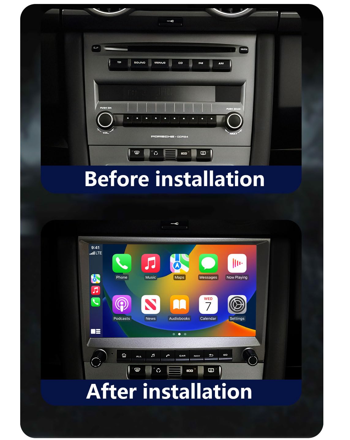 8581B 8core 4g+64g CHSTEK Car Radio for Porsche Cayman 911 987 Boxster 997 2005-2013 Multimedia Navigation Wireless Carplay Bluetooth GPS 4G WiFi Auto Android Player Media Replace Audio Stereo Screen