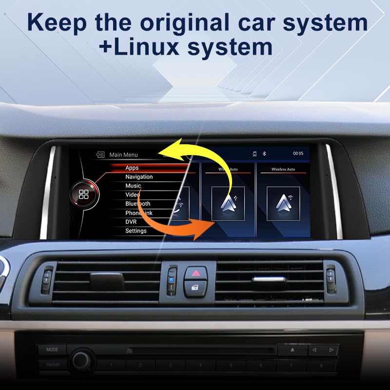 10.25" Linux Screen for BMW 2012-2017 Years 5 Series F10 F11 NBT System, Support Wireless CarPlay Android Auto Multimedia 523i/535i Accessories Car Radio