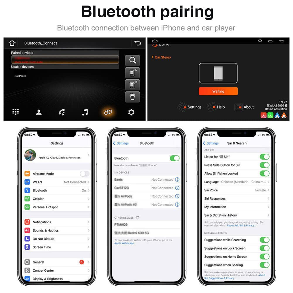 2G+32G Android 13 Car Stereo with Wireless Carplay & Android Auto, 7 Inch Touch Screen Car Radio with GPS FM Backup Camera WiFi SWC Compatible with Honda Accord 2003-2007