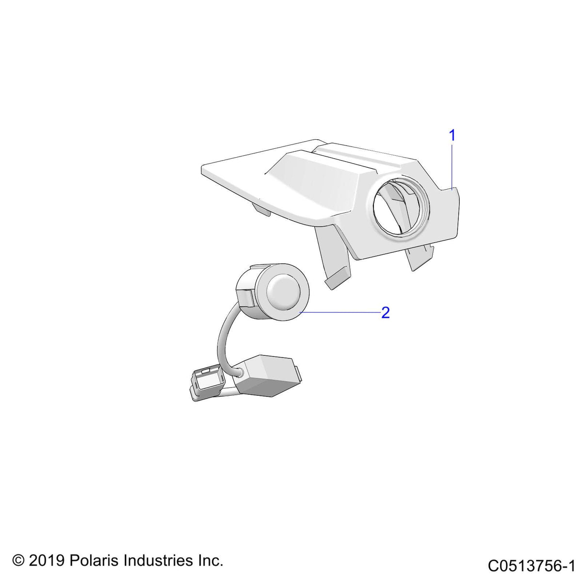 Polaris Slingshot Rear Camera, Lines, Genuine OEM Part 4017779, Qty 1