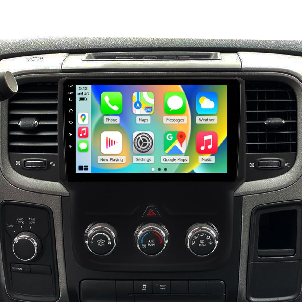8 Core 4+64G Car Stereo for Dodge Ram 1500 2500 3500 2013-2018 Manual A/C