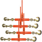 VULCAN Load Binder with 2 Grab Hooks - 4 Pack - Ratchet Style - 7,100 Pound Safe Working Load (Works with 5/16 or 3/8 Inch G70 or G80 Chain)