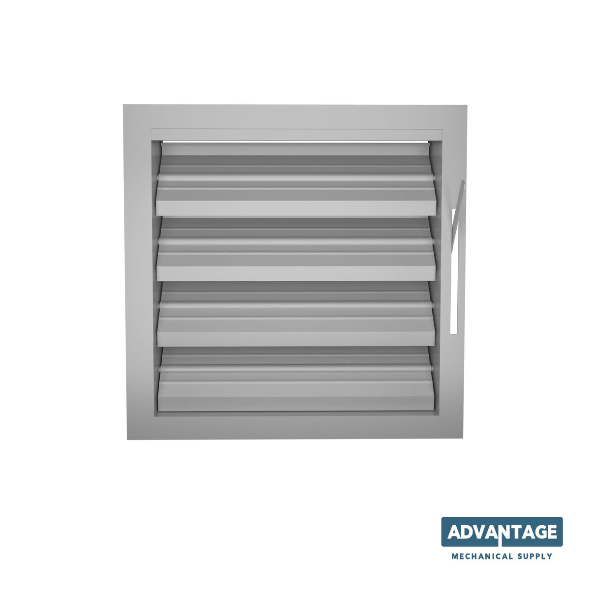 Louver with Deflective Adjustable Blades LA4A, Adjustable, 4" Deep U-Frame Vent with 3" Blade Spacing, HVAC Ventilation Louver, (Black Matte- Aluminum, 18" X 18") (Made to Order 2–4 Weeks)