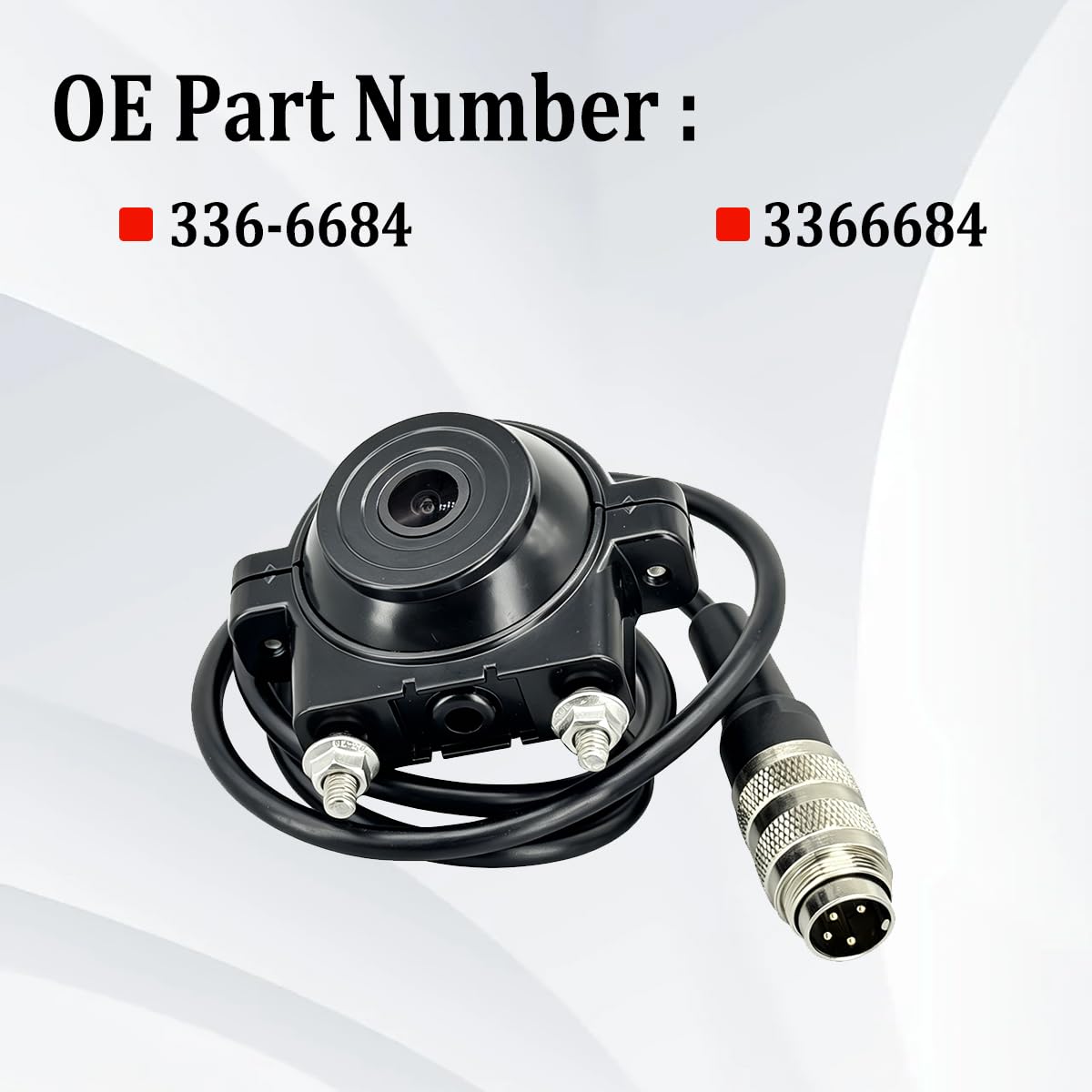 336-6684 Backup Camera Compatible with Caterpillar CAT 232D 242D 262D 289D 299D 257D Excavators, Loaders, Trucks, and Dozers 3366684