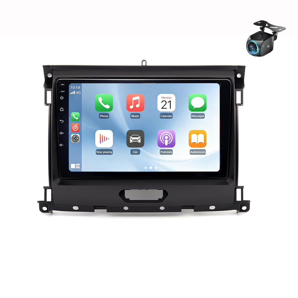 9" Android 13 Car Radio for Ford Ranger 2015-2020, Intelligent Head Unit with Wireless CarPlay, Android Auto, Voice Control, EQ, Mirror Link, WiFi, AHD Backup Camera, 4+64G