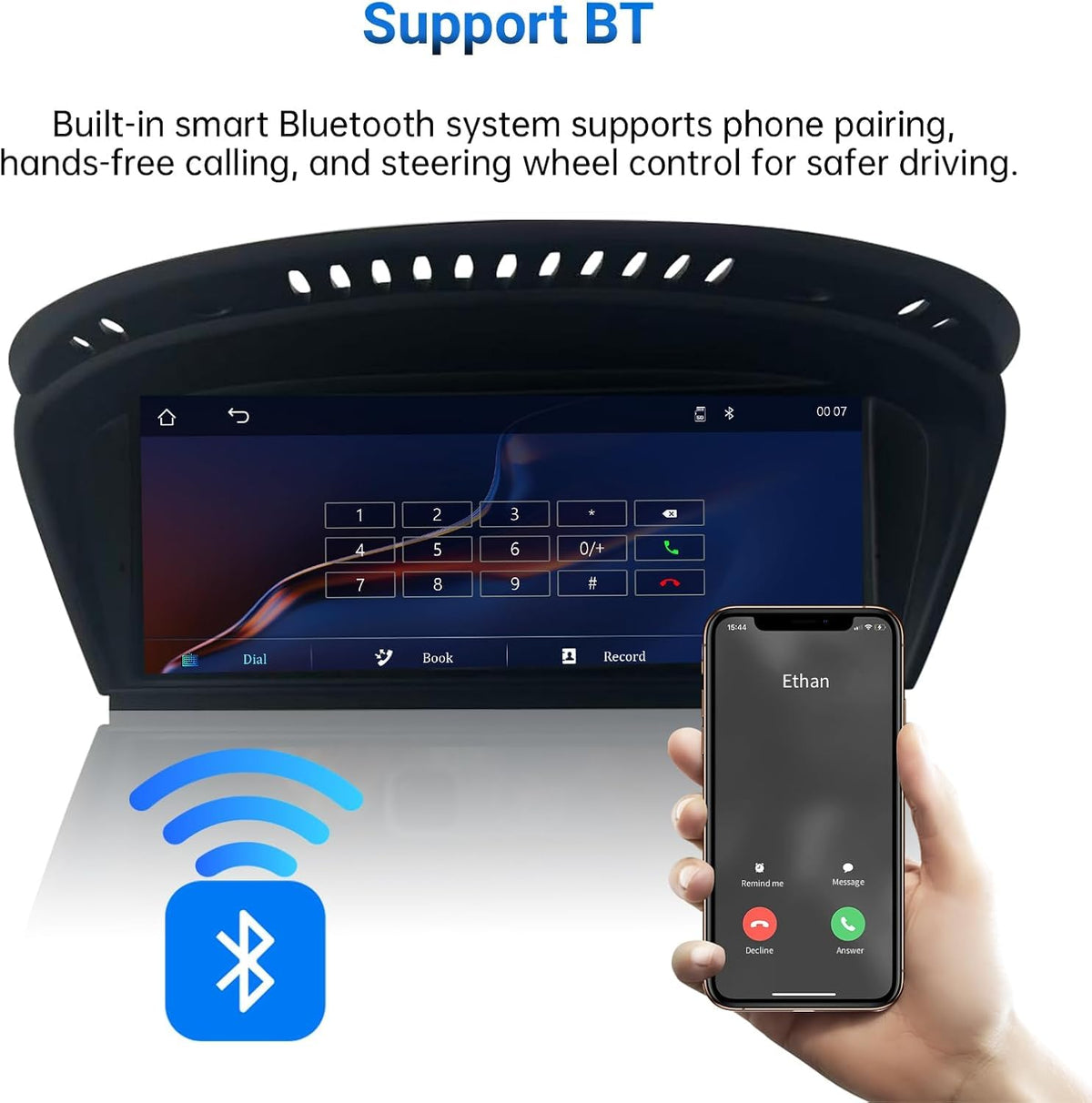 CarPlay Touchscreen Screen Upgrade for BMW 5 Series E60/E61 with CCC System 2005-2008, 9.3 Inch Wireless CarPlay Android Auto, Mirror Link Car Radio Car Stereo Bluetooth Video Player Head Unit