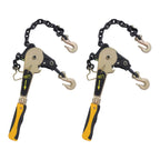 2 Pack Lever Load Chain Binder, 3/8" - 1/2" Ratcheting Chain and Binder with Grade 70 Hook & 6600 lbs Working Load Limit for Flatbed Truck Trailer
