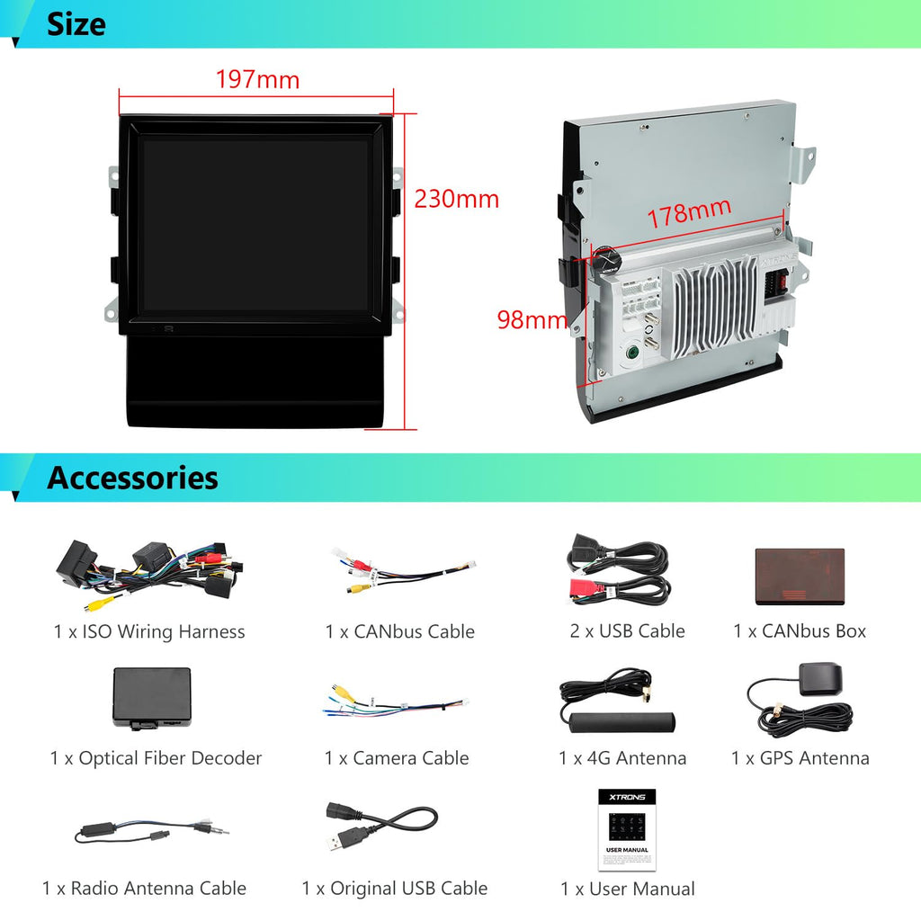 XTRONS 8.4" Android 14 Car Stereo for Porsche Macan 2014-2016, 4+128GB