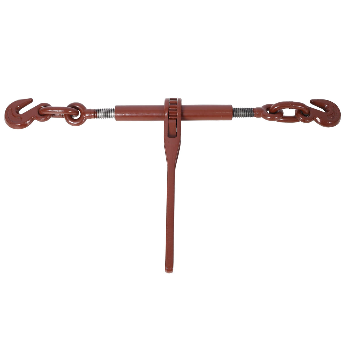 Ratchet Binder, Chain Binder, Heavy Duty Load Binder, 3/8 Inch to 1/2 Inch, G70 Hooks, 9200 lb Working Load, 33000 lb Breaking Strength, Red, Pack of 4