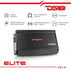 DS18 ZXI.4 Car Audio Amplifier - Class D, Full Range, 4 Channel, 1480 Watts Max, Adjustable Crossover – Compact Size for Easy Installation on Many Applications (Renewed)