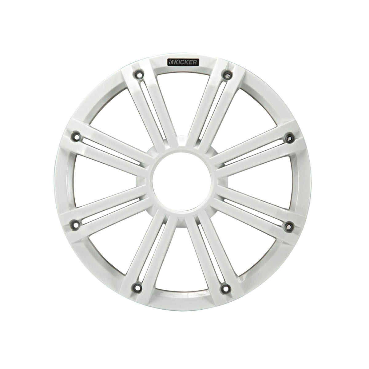 2 Kicker 45KMF104 10" Weather-Proof Subwoofers for Freeair Applications - 2 Kicker 45KMG10W 10" LED Grilles (White)