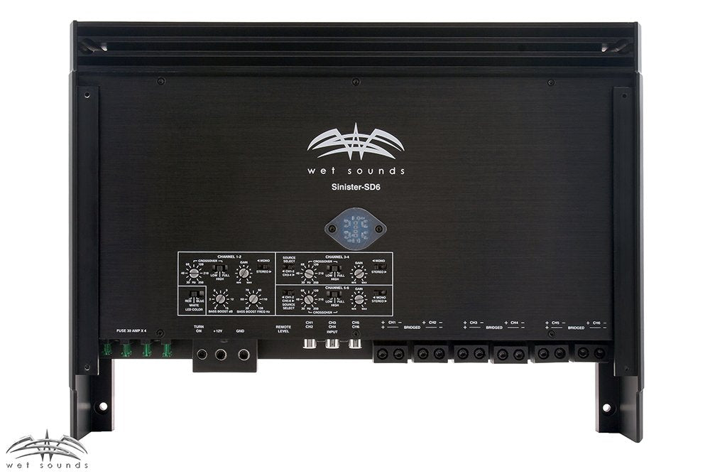 Wet Sounds Sinister SDX6 6-Channel Amp - 6x185W @ 4 Ohms, 6x290W @ 2 Ohms, 3x585W Bridged (Certified Refurbished)