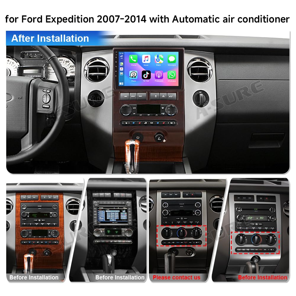 9" Android 15 8core 4+64G Car Stereo for Ford Expedition 2007-2014 Auto A/C