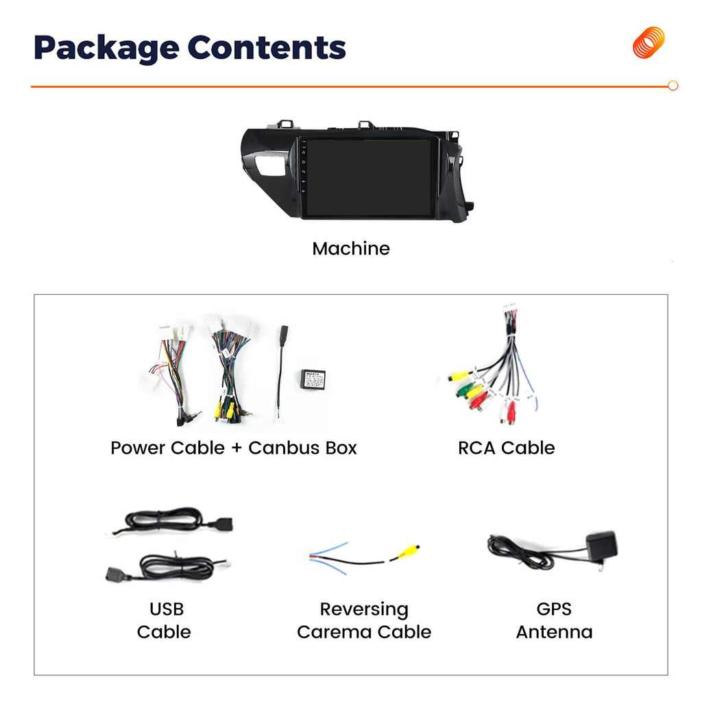 Upgraded Android Car Radio for Toyota Hilux 2015-2020 Stereo,4 Core 1+32G