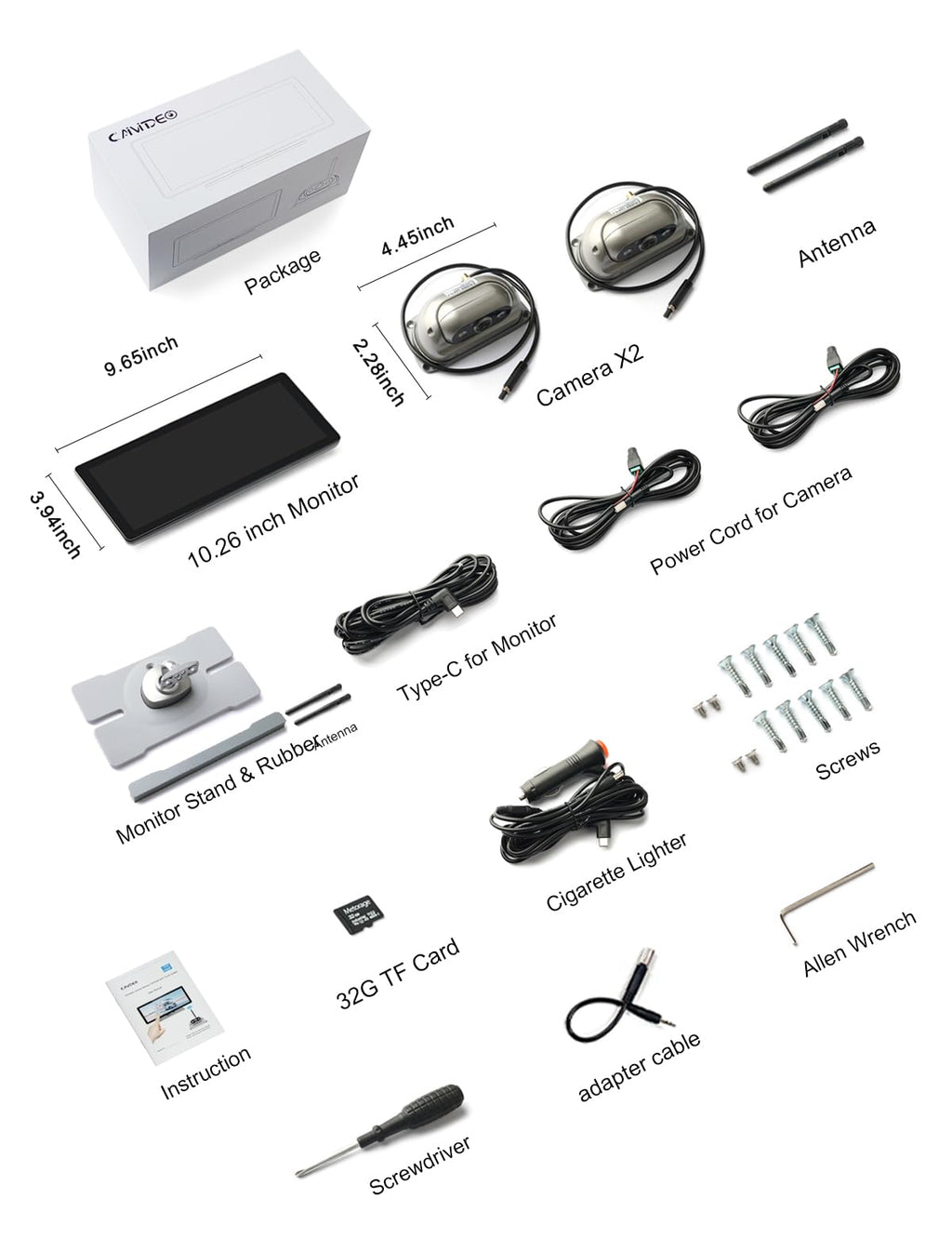 Wireless Backup Cameras System with 10.26"Pre-Wired for Furrion System 1080P HD IPS Touch Screen-No Delay,IP69K Waterproof,Super Night,Wide Split Screen 2-Channel for Reversing RV,Trailer,Camper,Truck