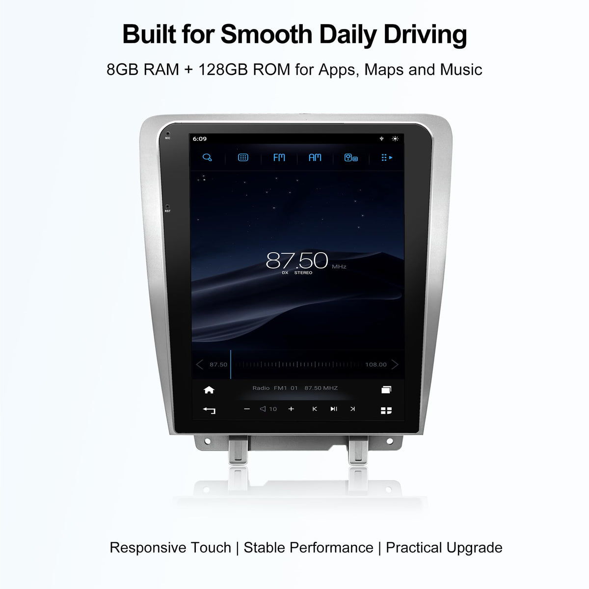 12.1 Inch Android Car Stereo Radio 8GB+128GB for Ford Mustang 2010-2014