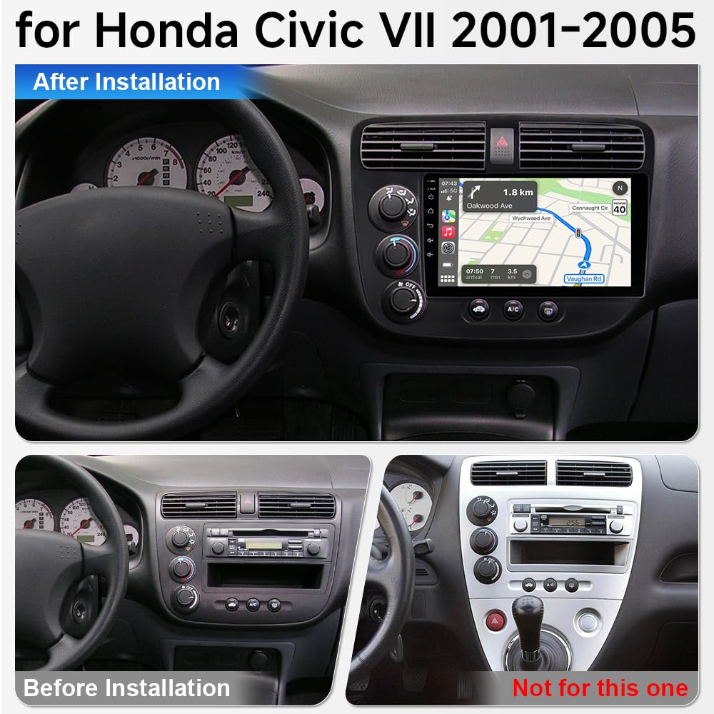 9in 8Core 4G+64G Car Stereo Radio Upgrade for Honda Civic 2001-2005