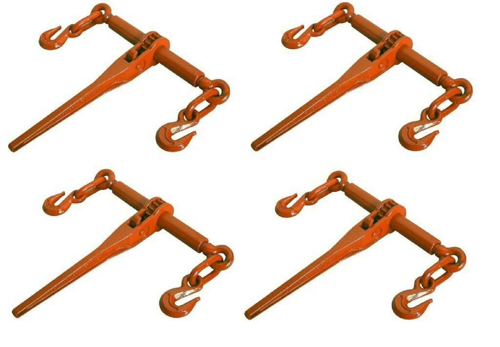 4 PACK Ratcheting Load Binder 5/16"-3/8" Chain Ratchet Boomer Tie Down Rigging,Jikkolumlukka