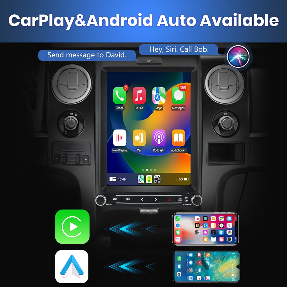 12.1 Inch Car Radio for Ford F150 2013 2014, Android 13 Stereo with Wireless CarPlay & Android Auto, DSP, Bluetooth, WiFi, SWC,MirrorLink [ 4G+64G ]