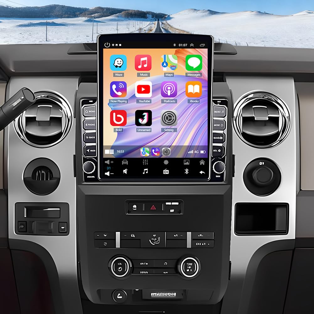 9.7 Inch Android 13 Car Stereo for Ford F150 2009-2014 Double Din IPS Touchscreen Car Radio Receiver w/Wireless Carplay Android Auto Built-in WiFi GPS Navigation Bluetooth SWC AHD Backup Camera, 2+32G