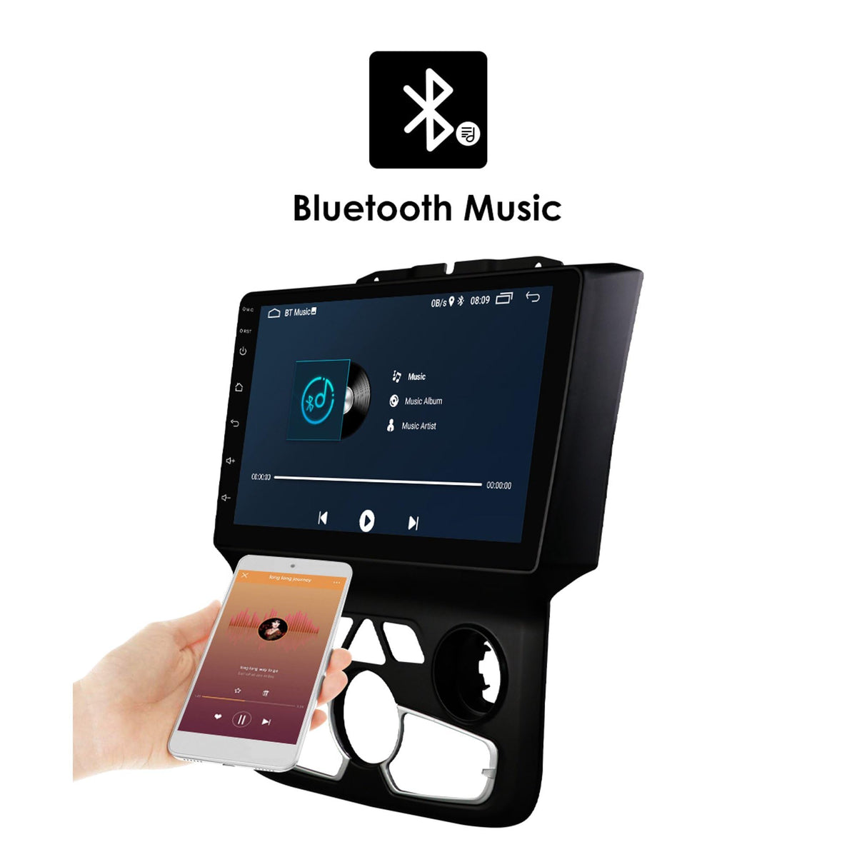 9 Inch Car Radio for Dodge Ram 1500/2500/3500 2013-2019 Auto AC Support Wireless CarPlay Android Auto, Touchscreen GPS, Bluetooth, WiFi, FM, 2+64G