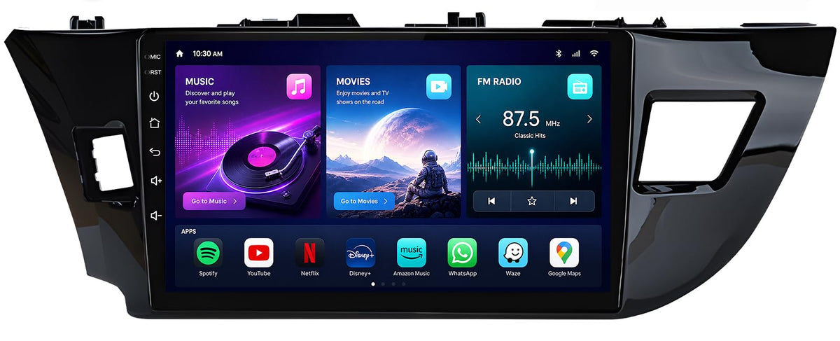 12 Core 6+128G Car Radio for Toyota Corolla 2014-2016: Upgrade 10 Inch 1280 * 800 IPS Touchscreen Stereo Wireless Carplay Android Auto 1080P Backup Camera Bluetooth GPS 5G WiFi FM DSP SWC Mirror Link