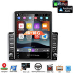 9.7 inch Android 13 Double Din Vertical Car Stereo Touchscreen with GPS Navigation WiFi Bluetooth FM Radio HiFi Audio USB+12LED HD Backup Camera 2+32G