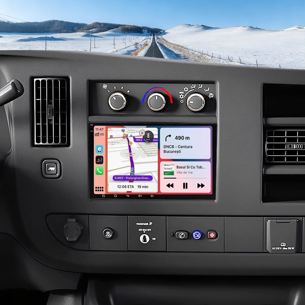 2G+64G Car Stereo for Chevy Express Van 2008-2019 with Wireless CarPlay and Android Auto, 8" Touchscreen Android 14 Double Din Car Radio Receiver w/Bluetooth GPS WiFi FM RDS SWC BT Backup Camera