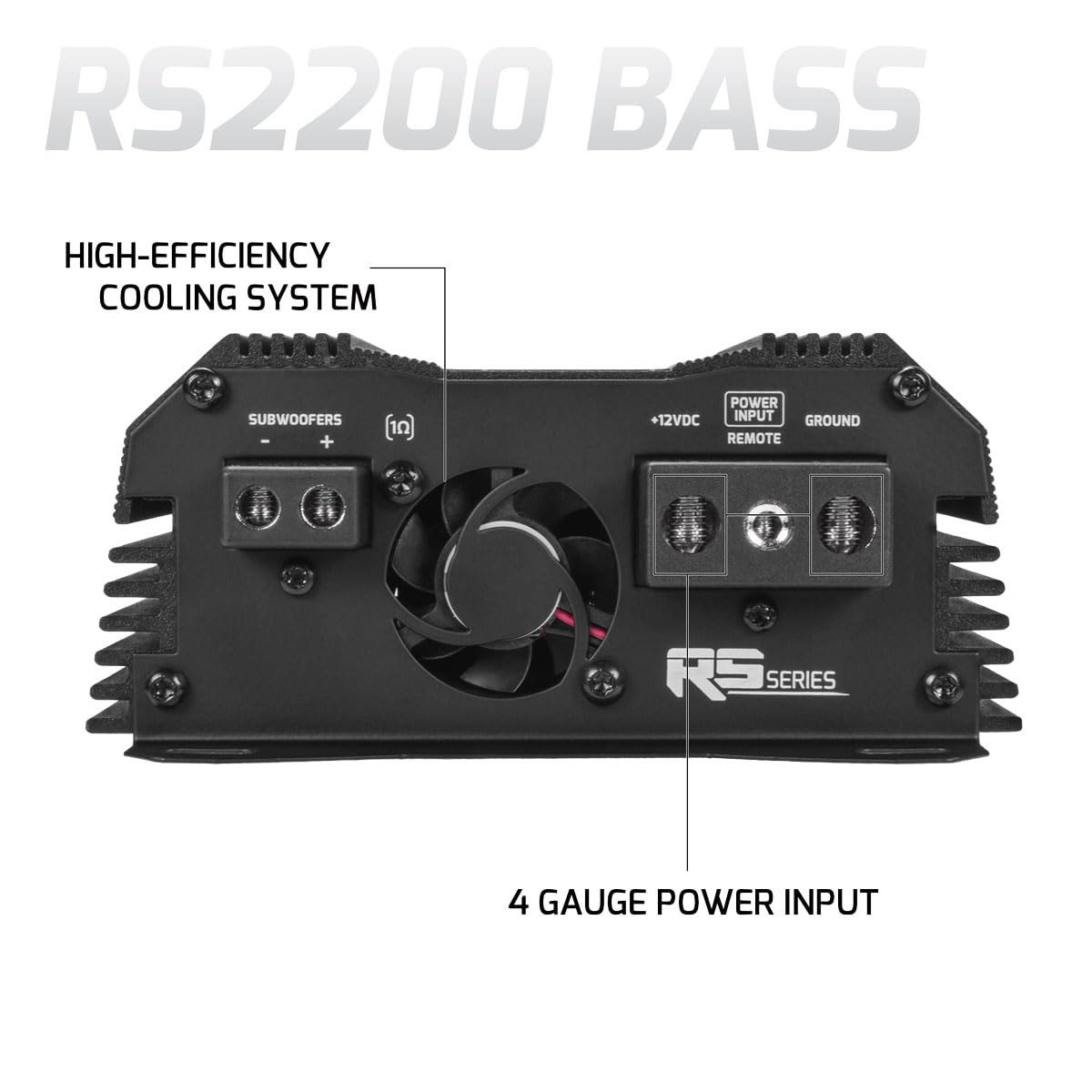 PRV Audio 2200 Watts Monoblock Class D Subwoofer Amplifier RS2200 BASS 1 Ohm – 12 Volts Car Amp, Built-in Crossover, Bass Boost, Smart Fans with Remote Sub Level Control Bass Knob Included