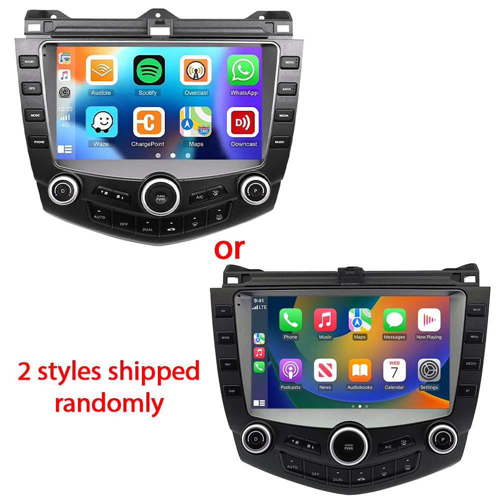 9" Android 14 Car Stereo Radio for Honda Accord 2003-2007 with Wireless Carplay Android Touch Screen Car Stereo GPS Navi Mirror Link WiFi Bluetooth FM/RDS AHD Backup Camera Mic, 2+32G
