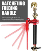 4 Pack 5/16" - 3/8" Heavy Duty Folding Handle Ratchet Chain