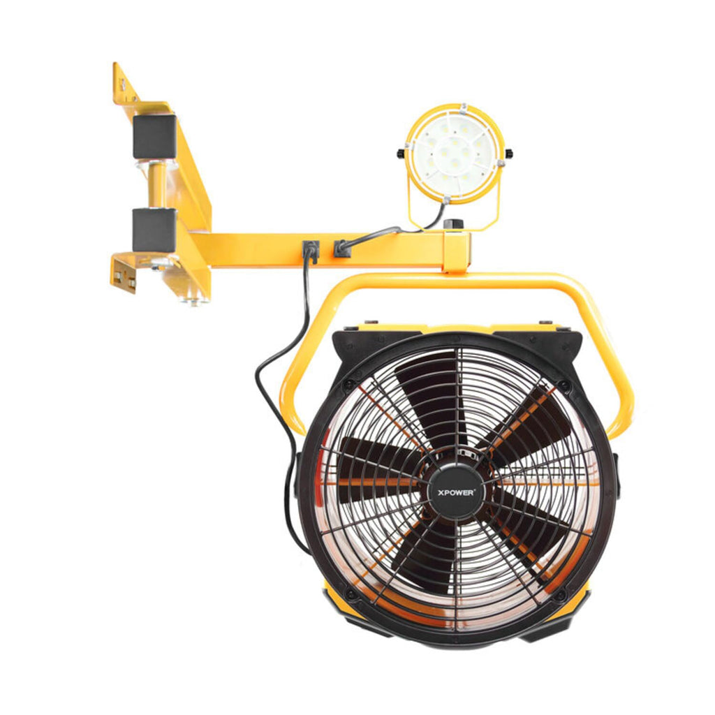 Industrial Axial Air Mover Fan Kit, 40" Wall Mount Arm, 18", Yellow