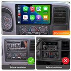 MekedeTech Android Touch Screen for Chevrolet Silverado/Suburban/Tahoe/GMC Sierra 1999-2002,9 inch Stereo Navigation with Wireless CarPlay/Android Auto/FM,4 core 2+64G