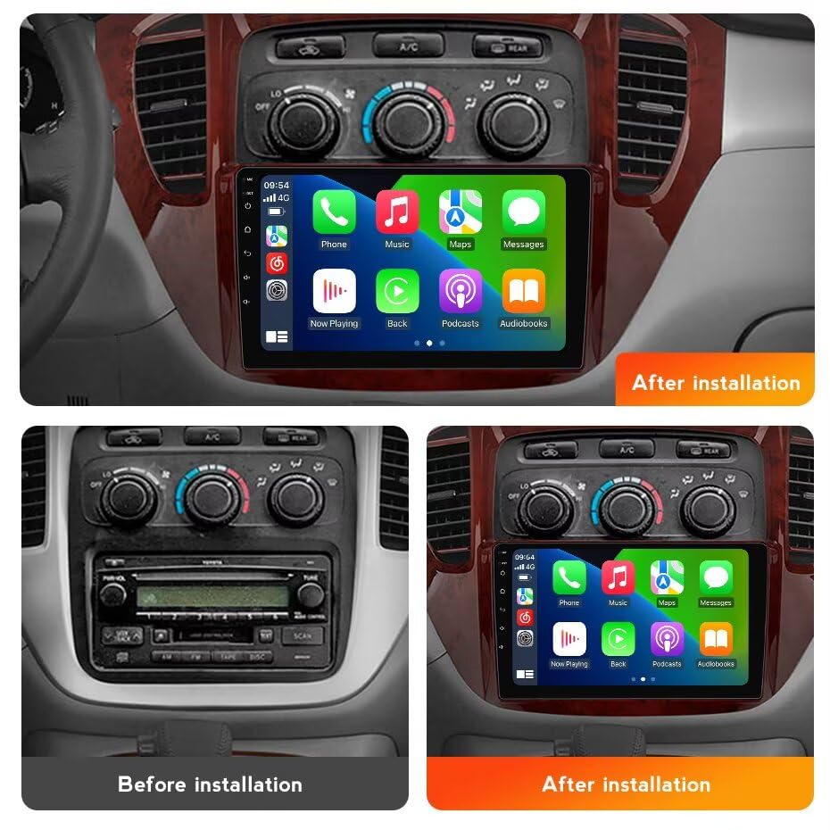 2+64GB Android Radio for Toyota Highlander 2000-2007 Stereo Upgrade (Brown)