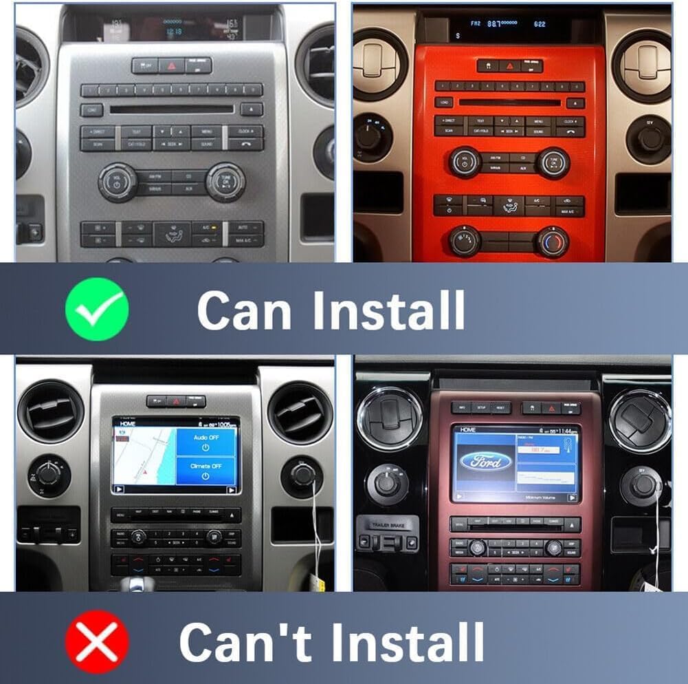 9.7 Inch Android 13 Car Stereo for Ford F150 2009-2014 Double Din IPS Touchscreen Car Radio Receiver w/Wireless Carplay Android Auto Built-in WiFi GPS Navigation Bluetooth SWC AHD Backup Camera, 2+32G