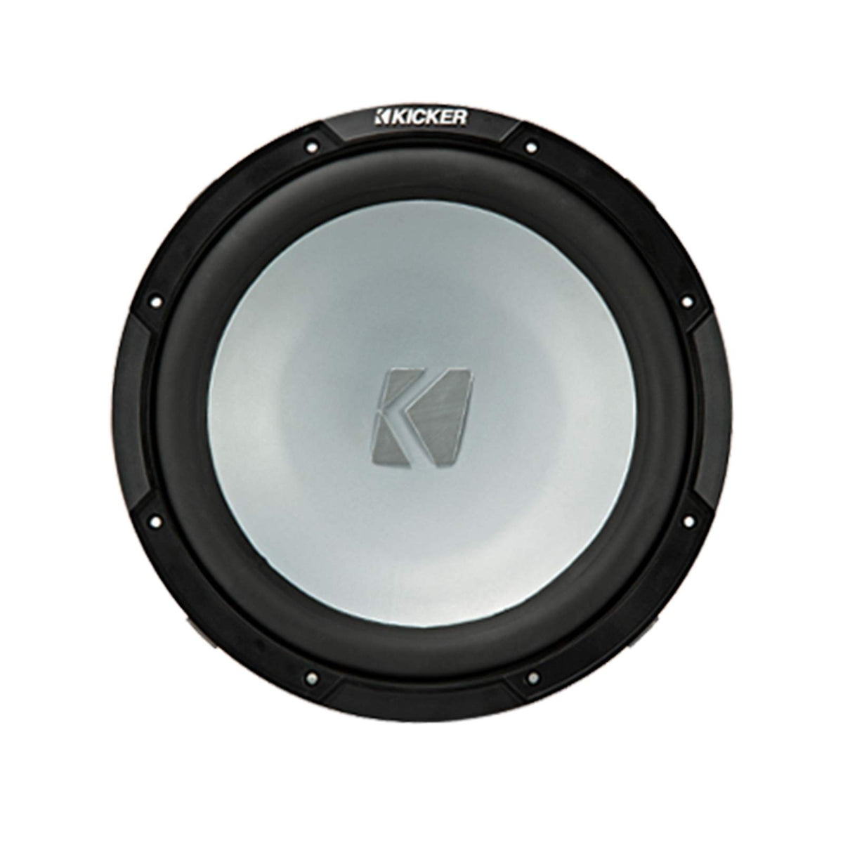 2 Kicker 45KMF104 10" Weather-Proof Subwoofers for Freeair Applications - 2 Kicker 45KMG10W 10" LED Grilles (White)
