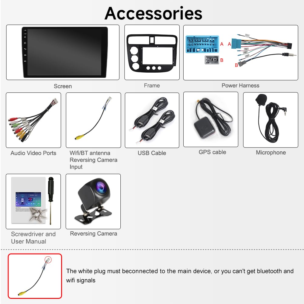 9in 8Core 4G+64G Car Stereo Radio Upgrade for Honda Civic 2001-2005